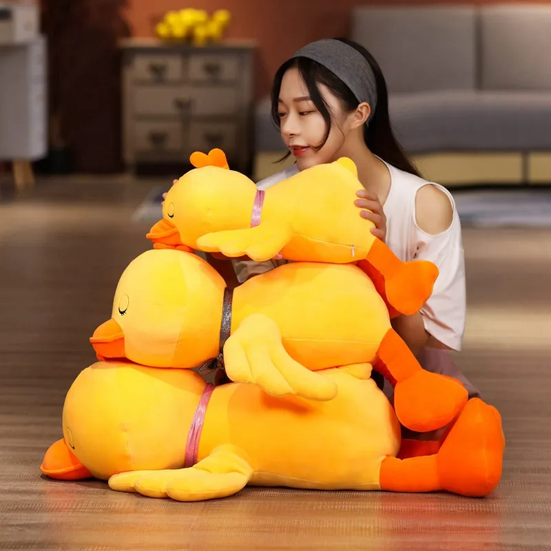 Мягкая Лежащая утка Симпатичная желтая плюшевые игрушки для детей мягкая