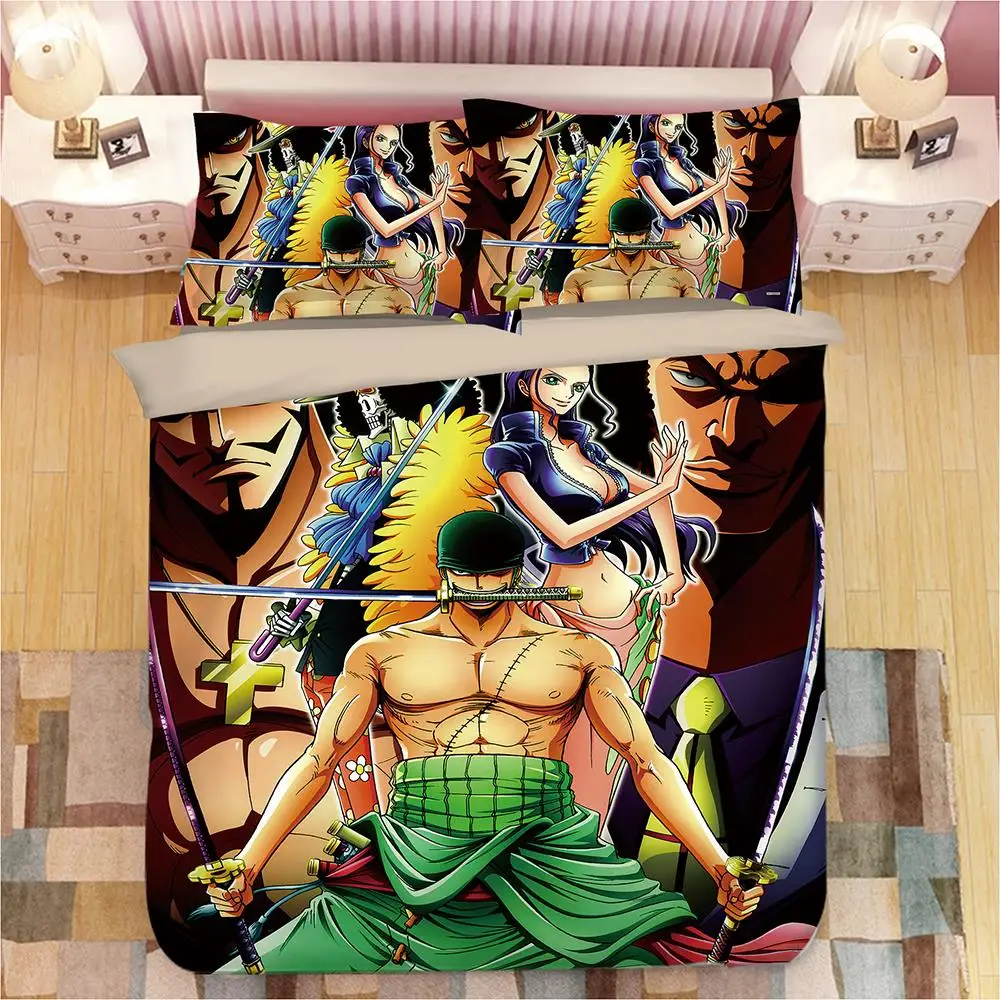 

Monkey D. Luffy Cartoon Print 3D Bedding Set Duvet Covers Pillowcases One Piece Comforter Bedding Sets Bedclothes Bed Linen