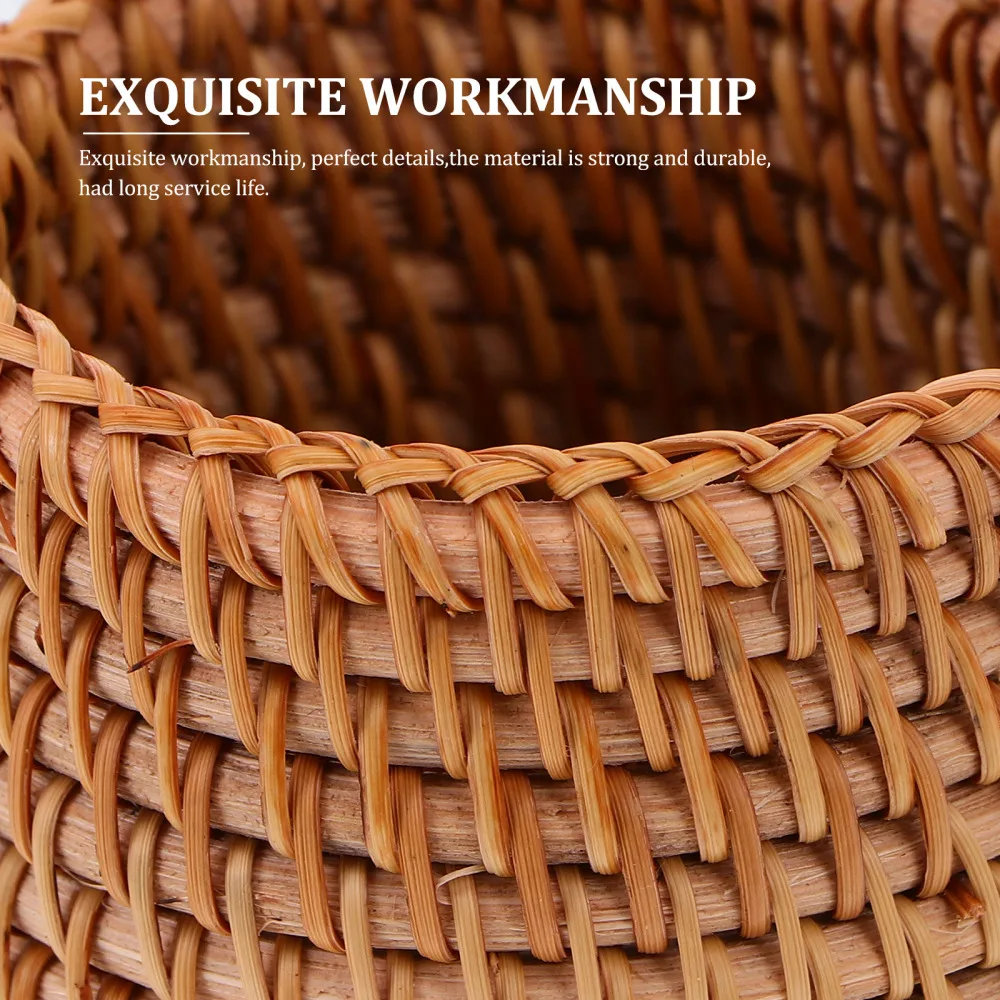 

1Pc Hand Woven Pen Container Desktop Sundries Organizer Wood Woven Basket