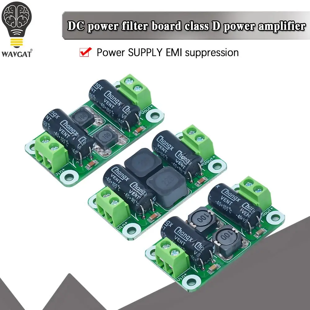 

DC Power Filter Board 0-25V/0-50V 2A/3A/4A Class D Power Amplifier Module Interference Suppression Board EMI Suppression