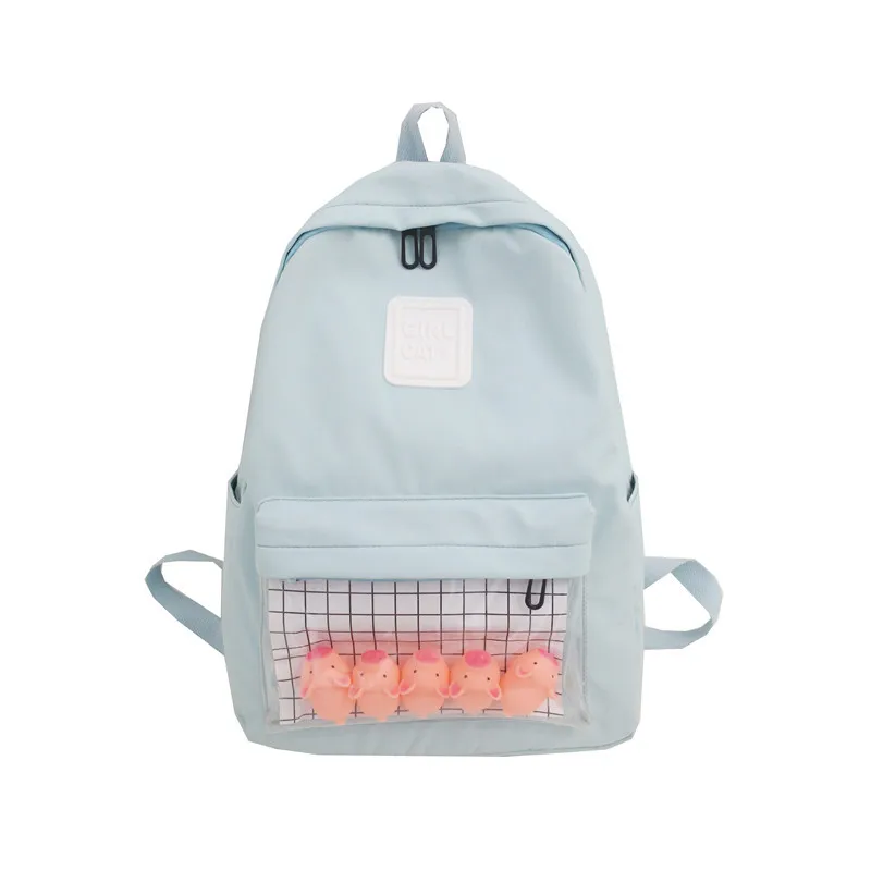 Casual Clear Waterproof Womens Backpack Harajuku Nylon Travel Schoolbags Cute Small Duck Student Back Pack Teen Girls Bookbags | Багаж и