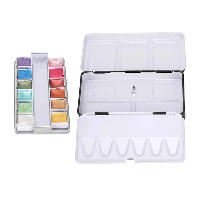

Watercolor Paint Set 12 Colors Artist Pigment Art Set with Tin Box for Kids Adults Students Beginners Hobby Painters