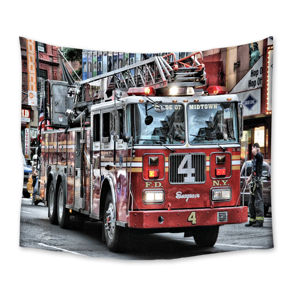 

Fire Truck Pattern Tapestry Mandala Wall Hanging Witchcraft Room Decor Bedspread Throw Cover Wall Decor Tapestry