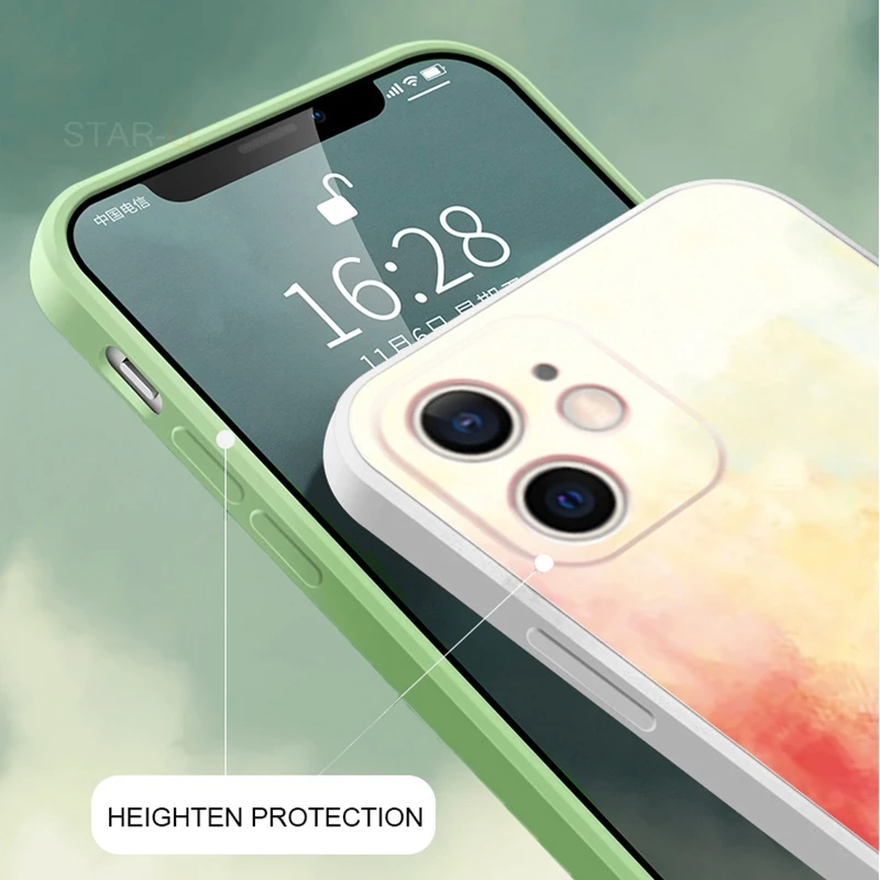 square soft silicone phone case for oppo realme 8 7 pro 4g 5g 6 5 6i 5i c3 6s watercolor painted back cover realme8 realme7 free global shipping