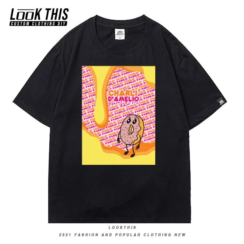 

2021 Hype House Spring Autumn T shirt Oversized T-shirt Unisex Short Sleeve T-shirts Print Tee with Short Sleeves Mens clothes