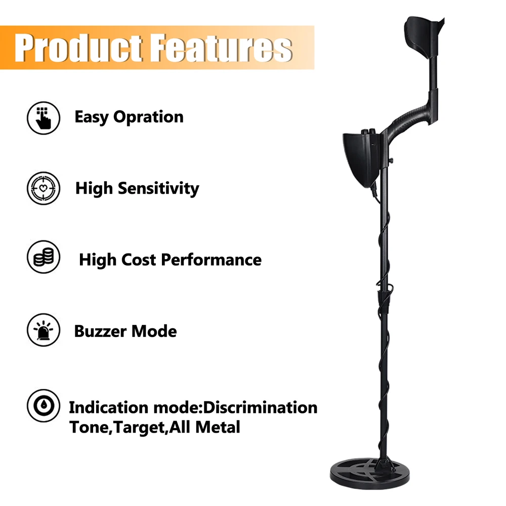 

Portable Easy Installation Underground Metal Detector High Sensitivity Jewelry Treasure Gold Metal Detecting Tool