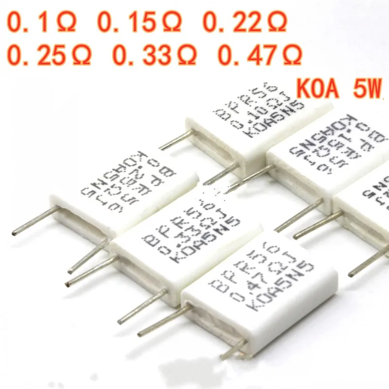 100Pcs/lot 5W 0.1R 0.15R 0.22R 0.25R 0.33R 0.47R KOA non-inductive resistor BPR56 | Inductors