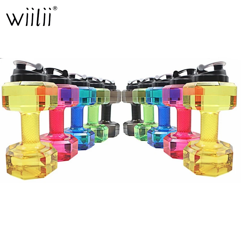 Wiilii форма гантели бутылка для воды Спорт Фитнес упражнения кувшин портативный