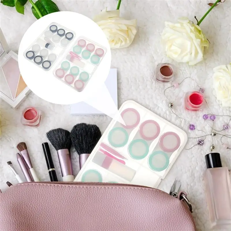 

2 Sets Practical Durable Clear Contact Lens Container Contact Lens Travel Case Contact Lens Holder