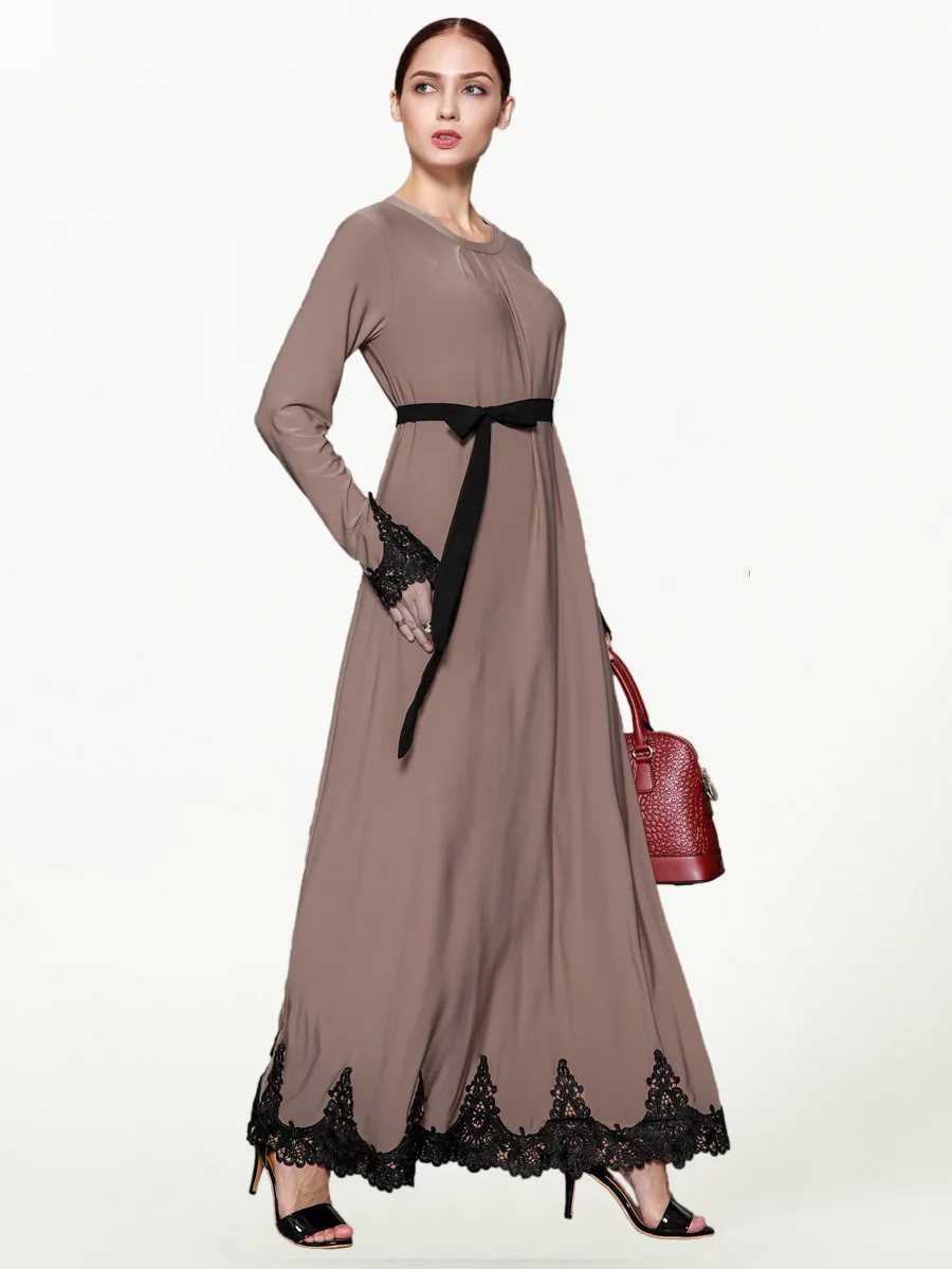 Новинка 2019 исламский национальный костюм длинный рукав вышивка спереди