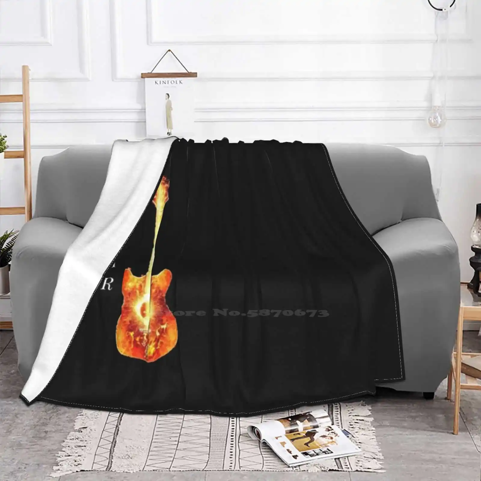 Гитара по низкой цене новый принт новинка модное мягкое теплое одеяло