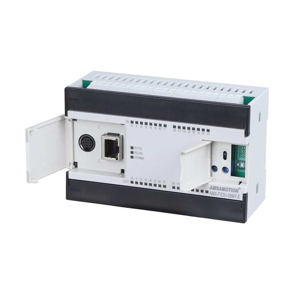 FX3U-26MR FX3U-26MT PLC Ethernet Port for Mitsubishi Programmable Controller Logic FX3U-48MR Transistor Relay Analog Board 2AI |