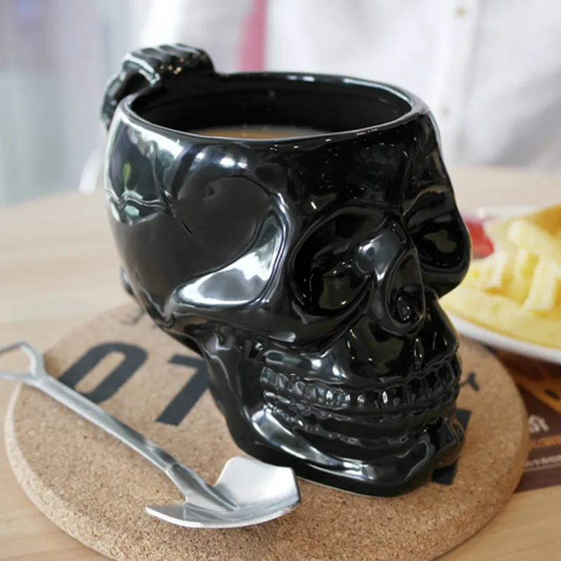 Новинка 1 штука 420 мл кружка для кофе с черепом индивидуальная керамическая чашка