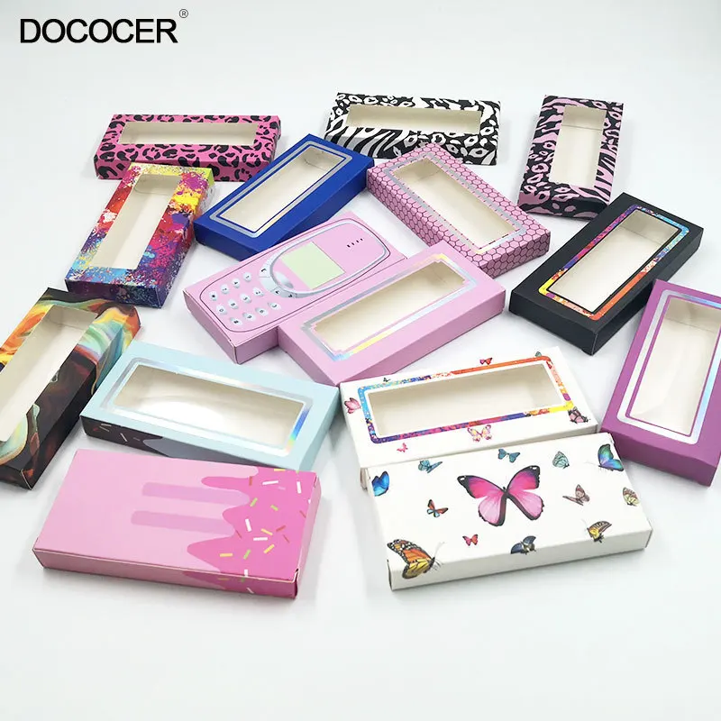 DOCOCER Newes 10/50/200 шт. картонная бумажная упаковочная коробка для 25 мм длинных ресниц