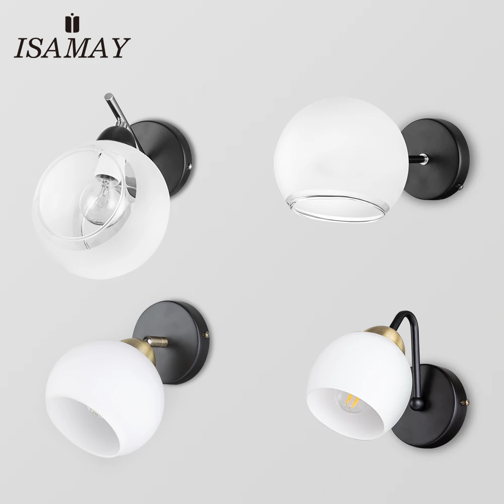 Настенный светильник ISAMAY Magic Bean с белым стеклянным шариком лампа для спальни