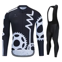2021 team long sleeve cycling jersey set bib pants ropa ciclismo bicycle clothing mtb bike jersey uniform men clothes