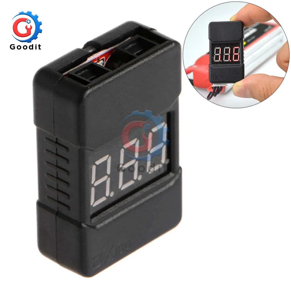 Тестер напряжения батареи Lipo BX100 1-8S/сигнал низкого напряжения/проверка с двумя