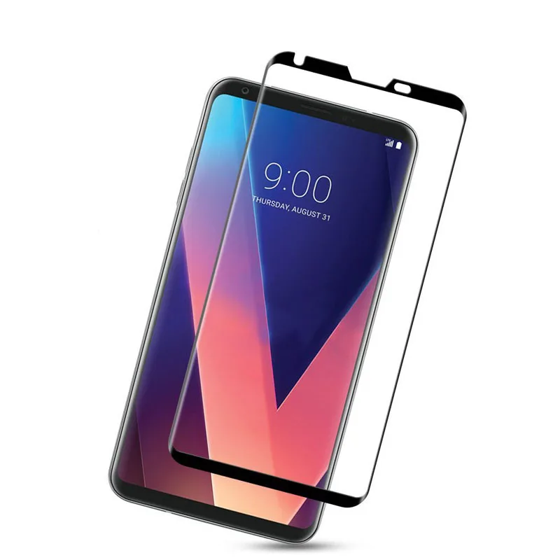 2 шт. полный закруглённый протектор экрана для LG V30 Plus полное покрытие закаленное