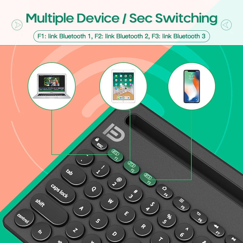 

New Portable Bluetooth Wireless Keyboard Fashionable Simple Design Office Home Use Mini Keyboard Compatible With Various Devices