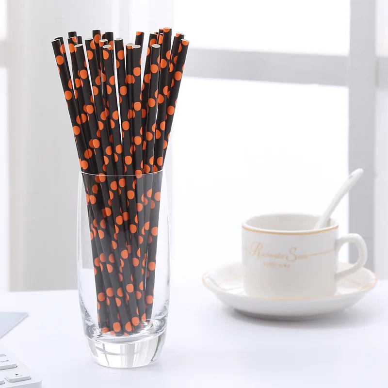 25 шт Хэллоуин бумага соломинки Тыква Призрак Череп Украшение для кухни дома