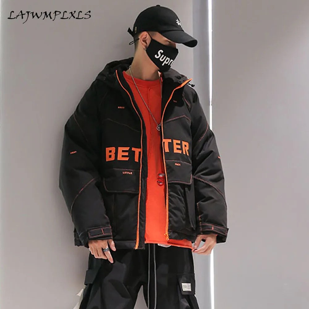 

Winter Down Cotton Men's Winter thicken Tide Brand Padded clothing Trend hip-hop Hooded short padded jacket bread clothing