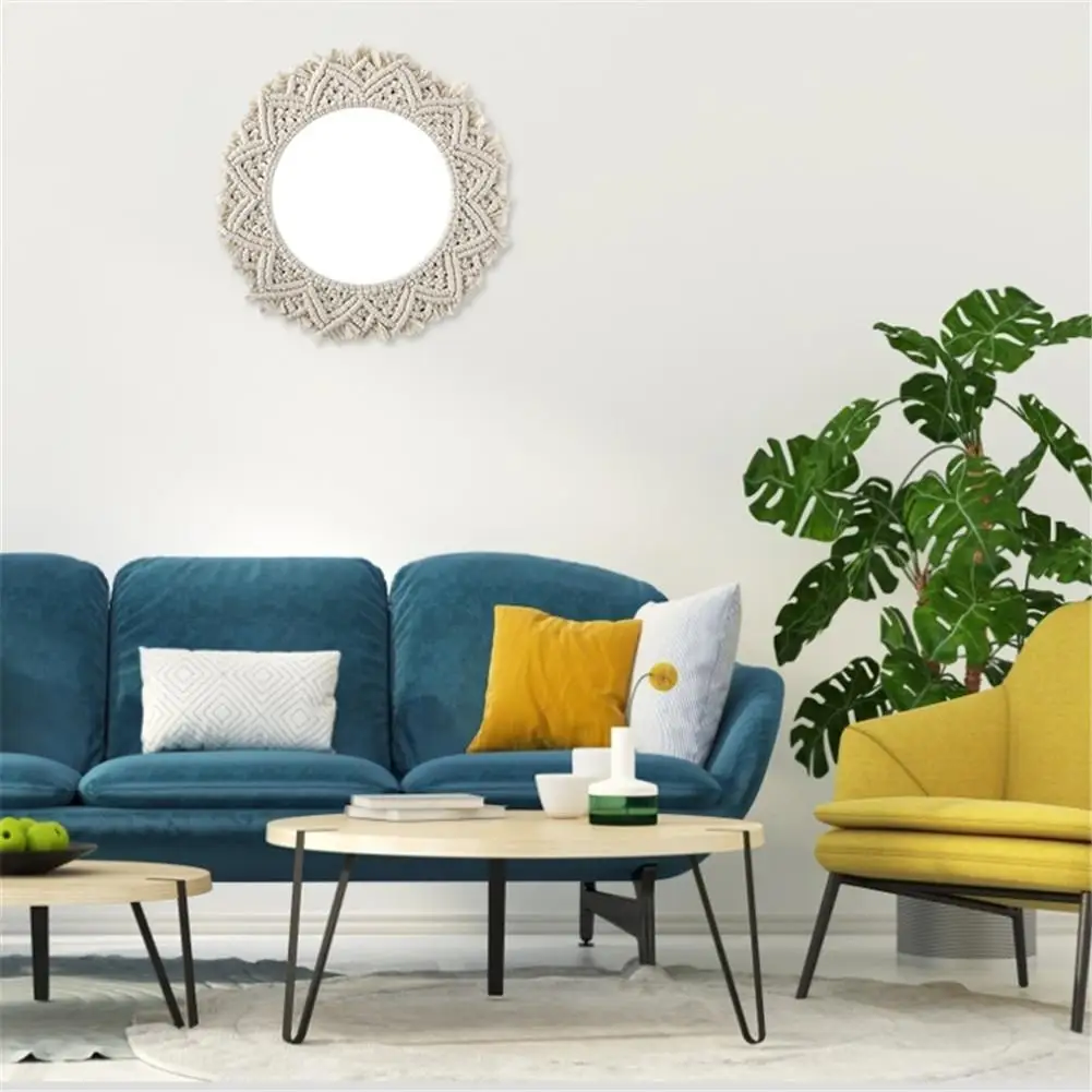 Новое круглое кружевное настенное зеркало в стиле арт-деко ручной работы из