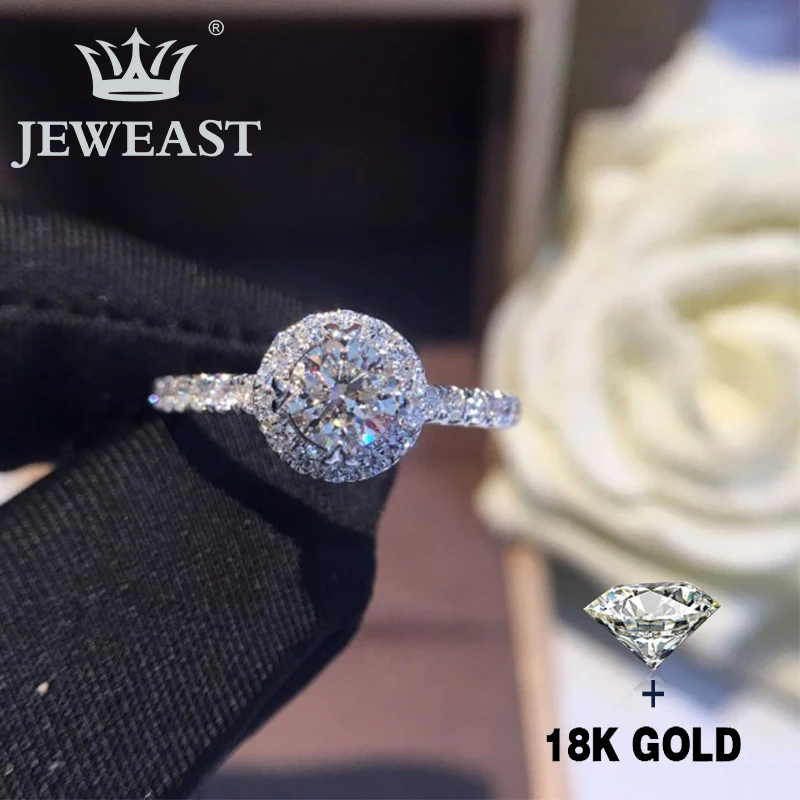Кольцо с натуральным бриллиантом 18K золото чистое красивое кольцо драгоценными