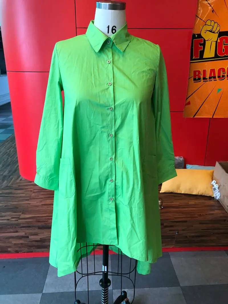 Женское длинное платье рубашка с оборками зеленое свободное Повседневное