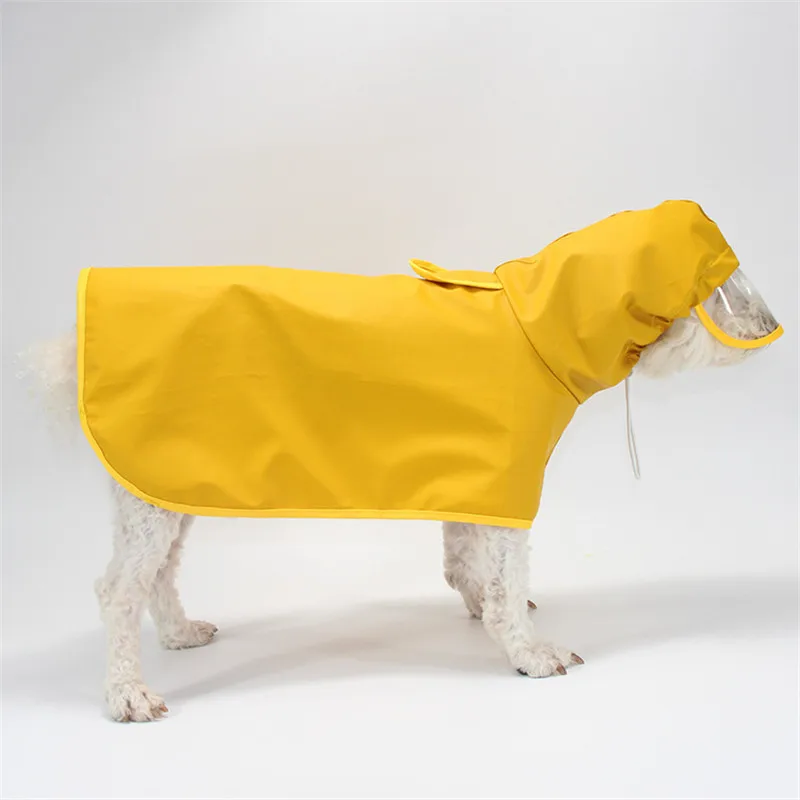 capa de chuva para casaco impermeável macio de jaqueta de chuva para cachorro com capa transparente para proteção da barriga