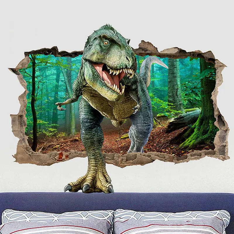 Лидер продаж 2019 новые товары крутой 3D динозавр наклейка на пол настенная съемная