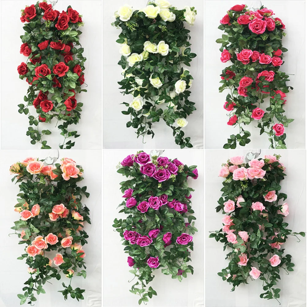 

Artificial Fake Silk Flower Vine Garden Decoration Hanging Garland Plant Artificial Plants Home Garden Wedding Decor Shipping