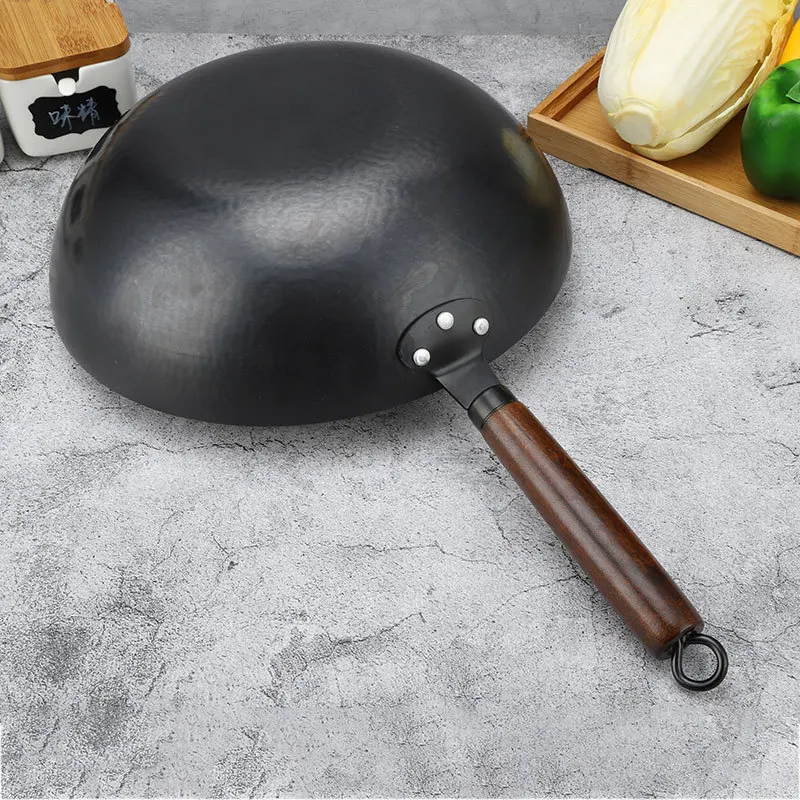 Бесплатная доставка индукционная сковорода вок 32 см без химической углеродистой