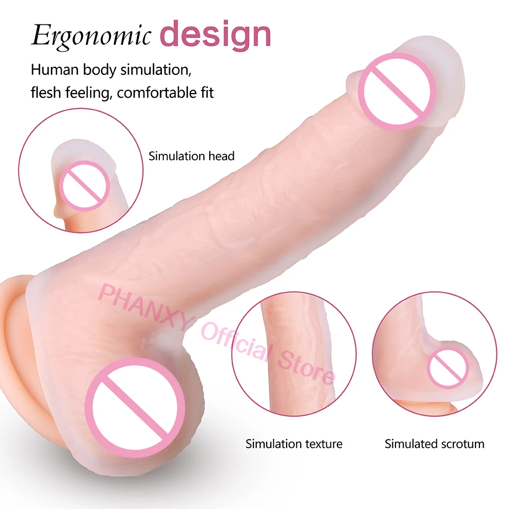 PHANXY Реалистичный Пенис дилдо огромный большой фаллоимитатор присоска для женщин