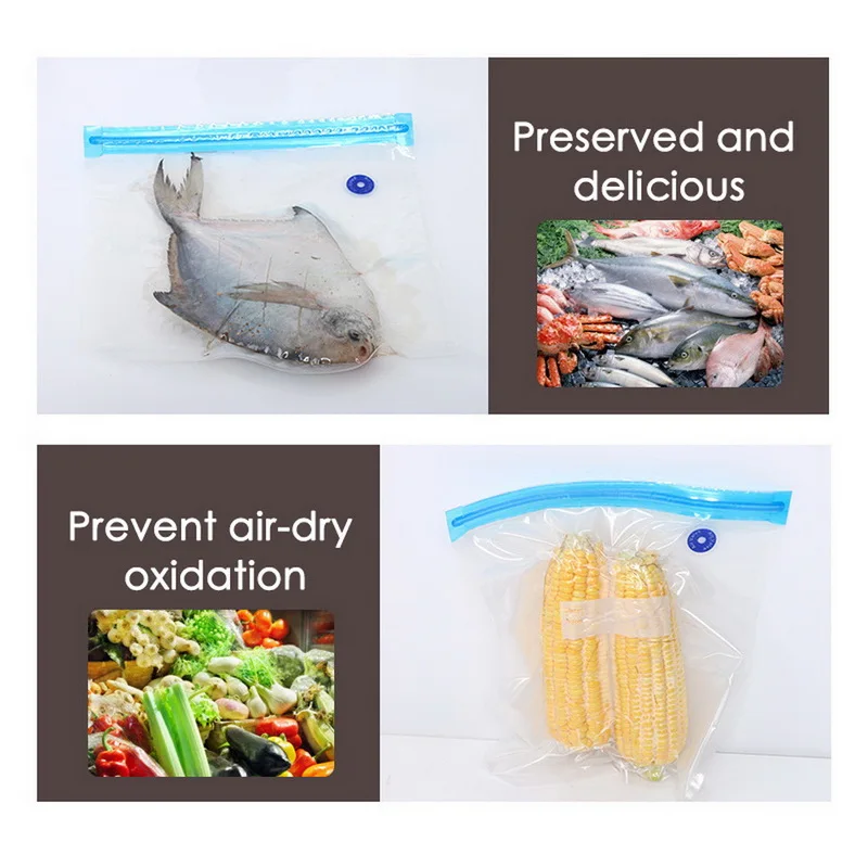 Новинка 5 шт./компл. вакуумные пакеты для хранения продуктов многоразовые пищевых