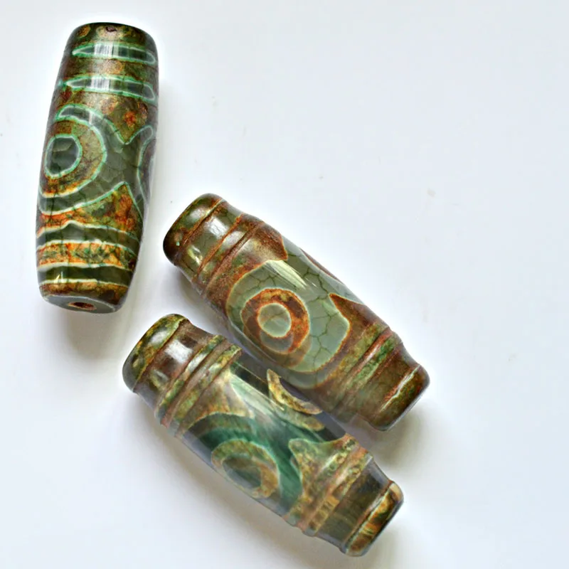 Старинный зеленый камень натуральный Тибетский дзи Агаты овальные