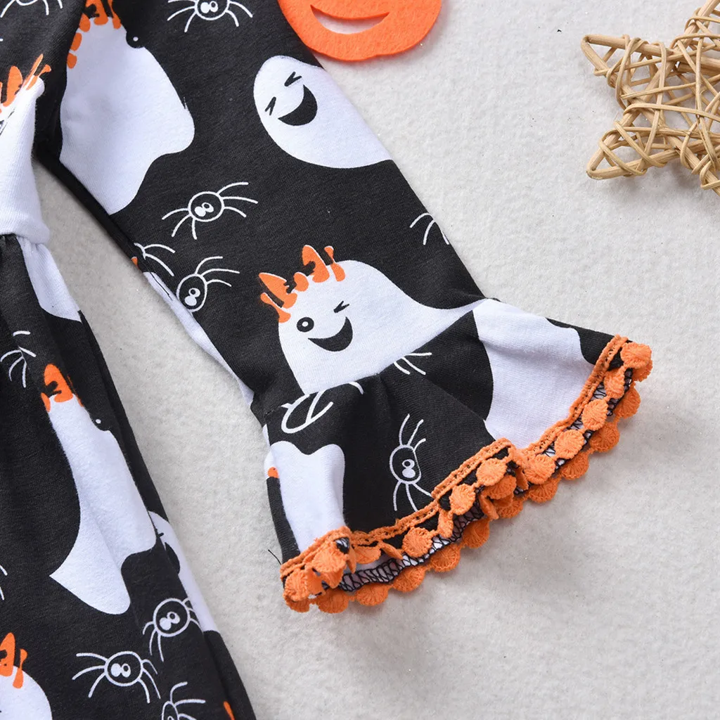 Girl Dress Toddler Kids Baby Formal Halloween Ghost Print Princess Party Outfits Girls Fashion Winter Leisure | Детская одежда и