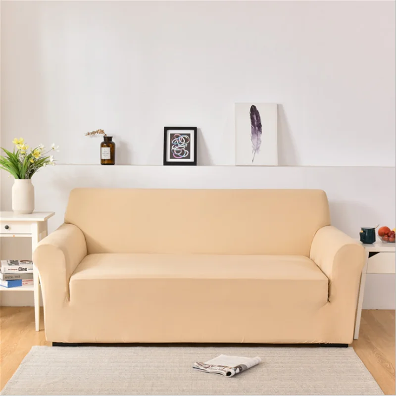 

Solid color stretch sofa cover, pure cotton sofa towel, living room non-slip sofa cover, all wrapped dustproof