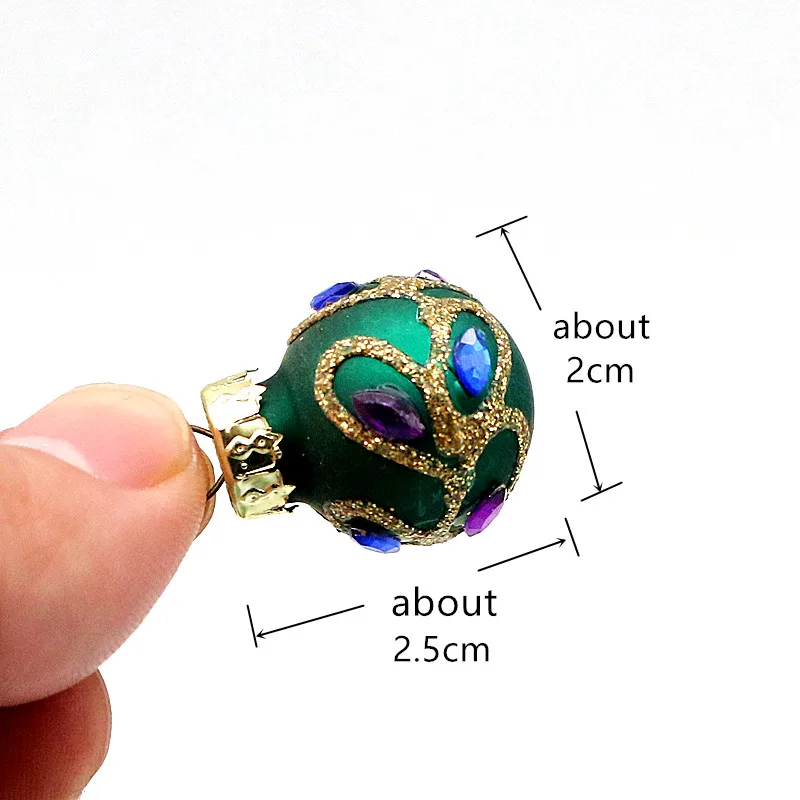 Маленькие стеклянные фигурки новогодней елки 13 см на заказ украшения с 8 шт.