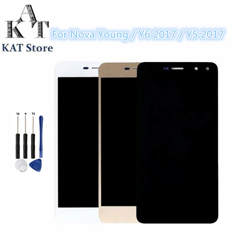 Запасной ЖК экран KAT для Nova Young 4G LTE / Y6 2017 Y5 MYA L41 дисплей сенсорный гарантия качества|Экраны мобильных