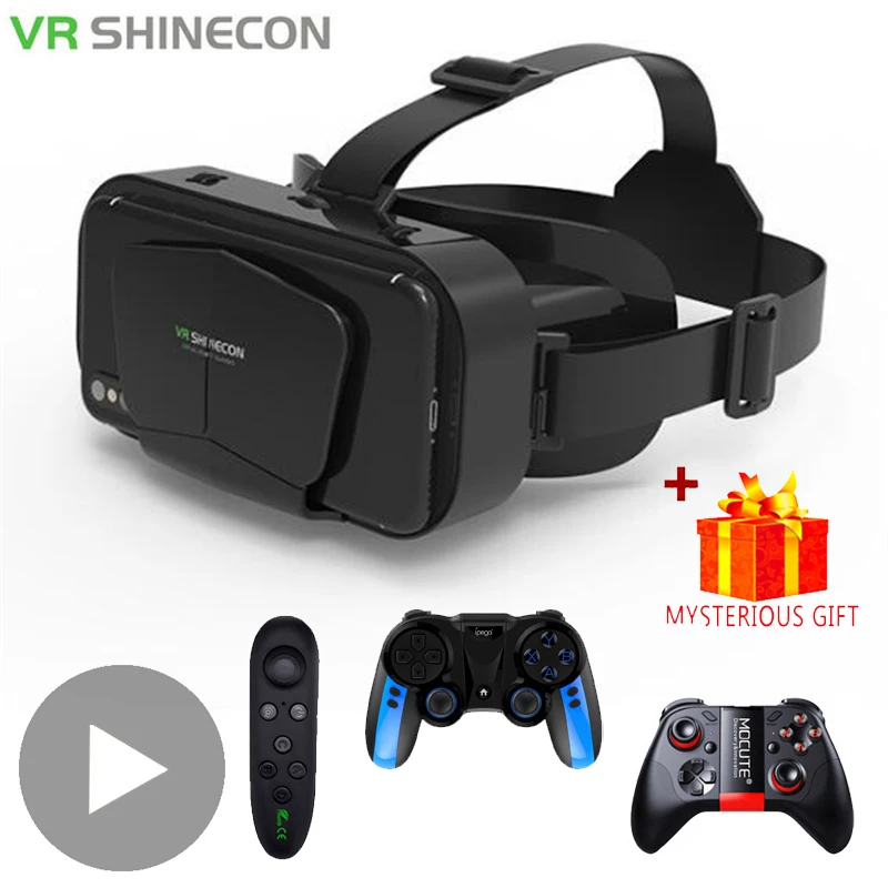 

3D Virtual Reality VR Glasses For Phone Mobile Smartphones 7 Inch Headset Helmet With Controllers Game Wirth Real Viar Goggles