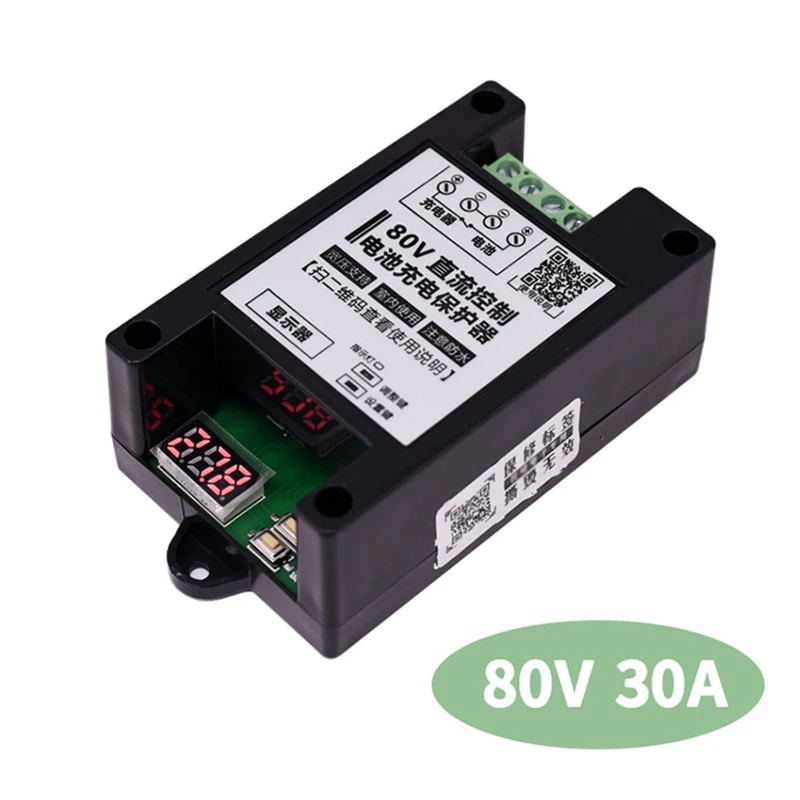 

DC 5-80V 30A Lead-Acid Lithium Battery Charging Controller Protection Board Automatic Charging Power Off Control