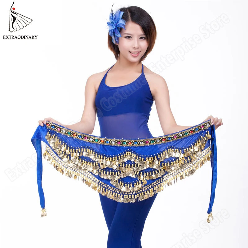 Женский ремень для танца живота набедренный платок с бисером и монетами одежда