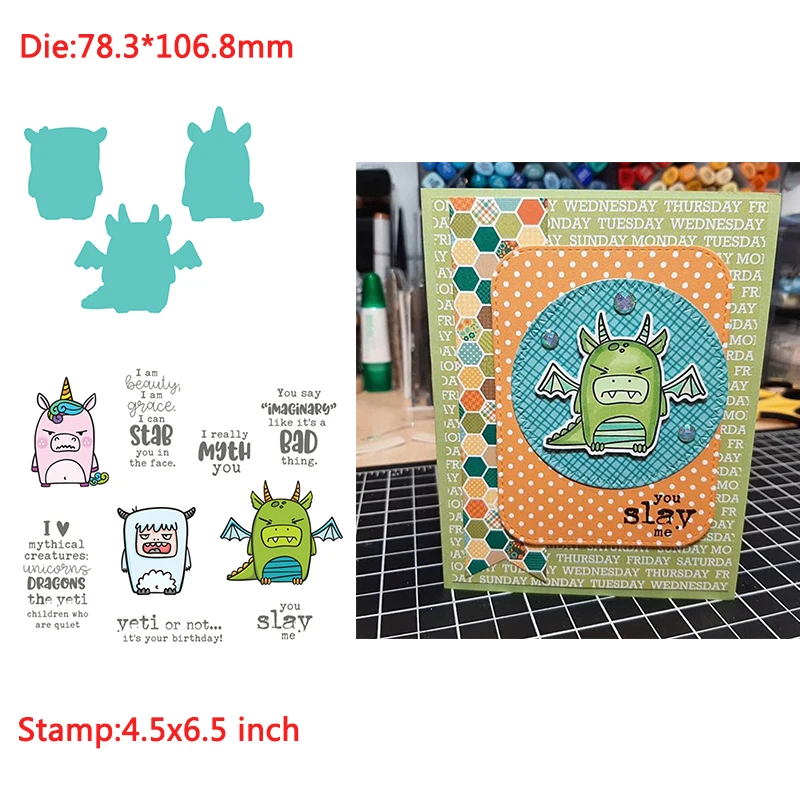 Серия животных забавные маленькие монстры теплые слова прозрачные штампы и