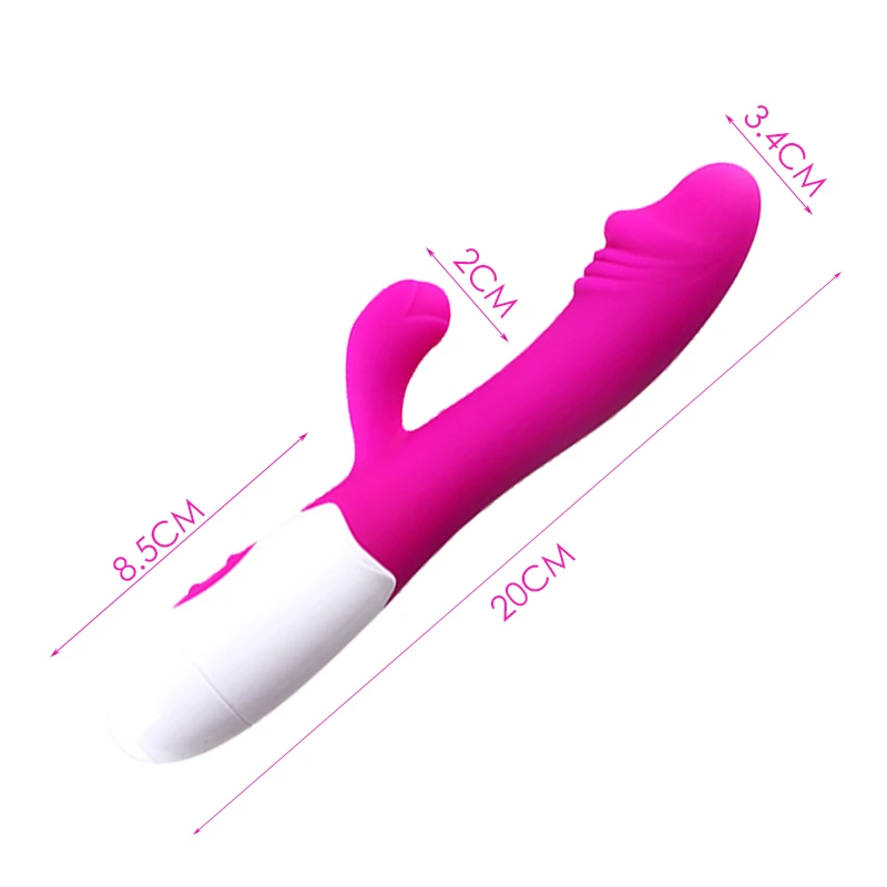 Вибратор для точки G 30 дюймов двойная вибрация силиконовый водонепроницаемый
