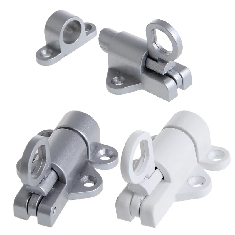 

Window Gate Security Pull Ring Spring Bounce Door Bolt Aluminum Latch Lock White