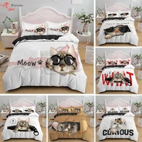 cute cat kitty quilt single double bed duvet cover set nordic bed cover 15013590 23pcs king queen bedding sets four seasons