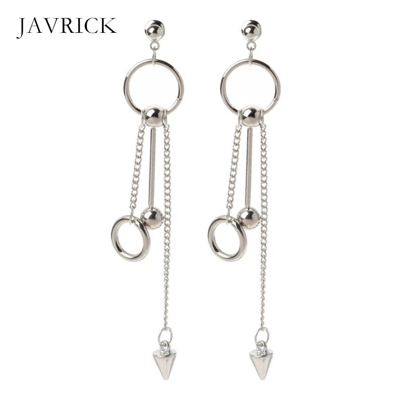 Перекрестный замок цепь с бруском Асимметричная Подвеска Серьги-капли