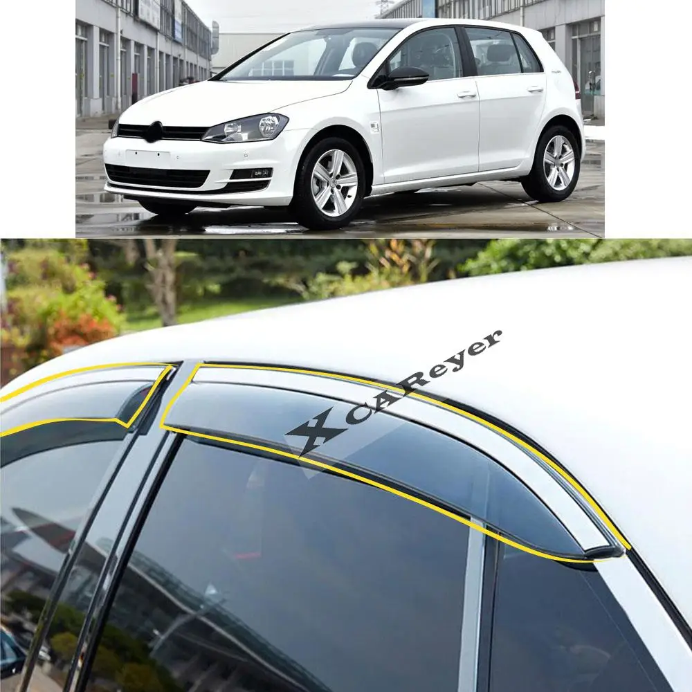 

For VW Volkswagen Golf7 Golf 7 MK7 2014 2015 2016 2017 2018 2019 Sticker Plastic Window Glass Wind Visor Rain/Sun Guard Vent
