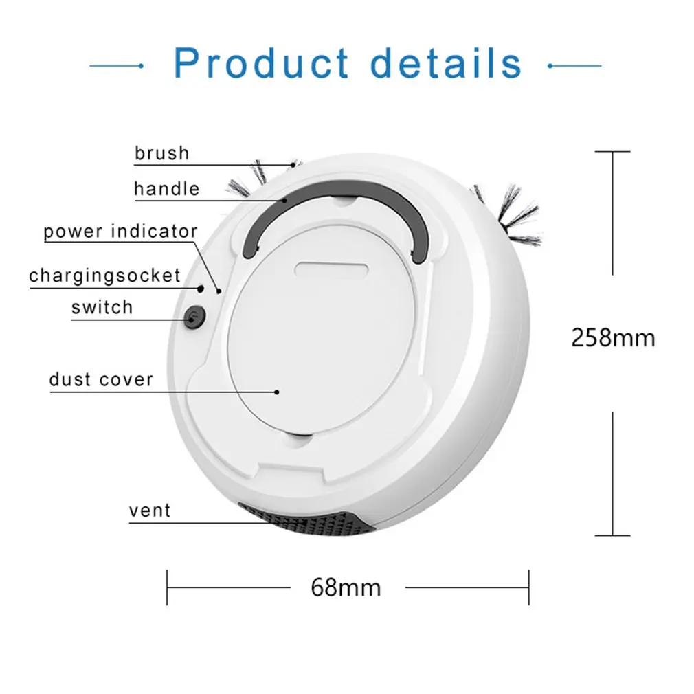 

Multifunctional Smart Floor Cleaner, 3-in-1 Auto Rechargeable Intelligent Cleaning Robot Dry Wet Sweeping Vacuum Cleaner