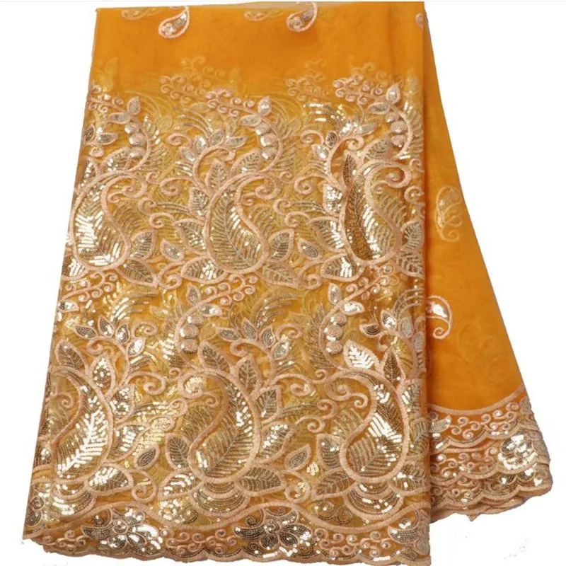 African Handcut Lace Fabric With Sequins Embroidery Tulle Voile Hot Sale Organza | Дом и сад